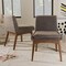 Baxton Studio Walnut Wood Finishing and Gravel Upholstered Dining Side Chair, PK2 133-7146 - alternate 7